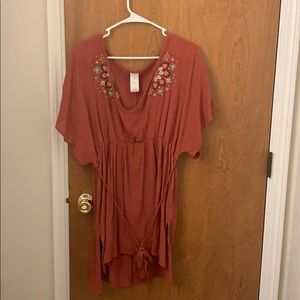 Flirty rust colored beach cover - up!